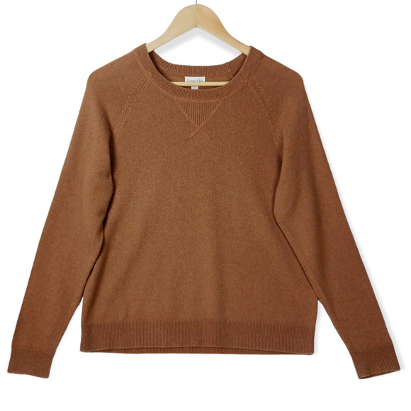 Garnet Hill Sweaters - Garnet Hill Washable-Cashmere Sweatshirt Caramel Size Small